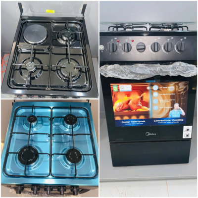 A cooker which uses gas and electricity