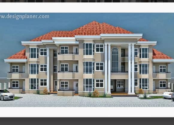 A THREE FLOOR APARTMENT COMPLEX BUILDING