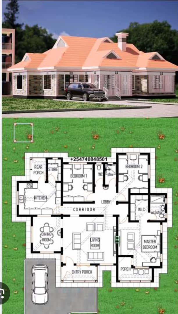 A Three bedroom house