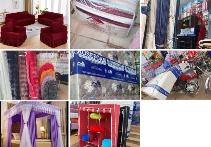 A set of bedding items