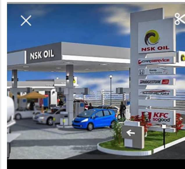 A Four pump petrol station