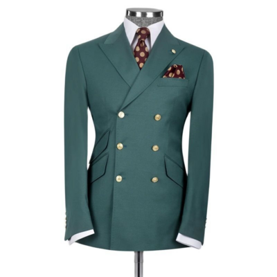 Army green plain dauble breast suit
